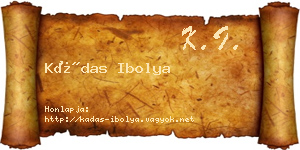 Kádas Ibolya névjegykártya