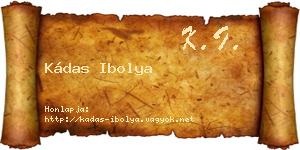 Kádas Ibolya névjegykártya